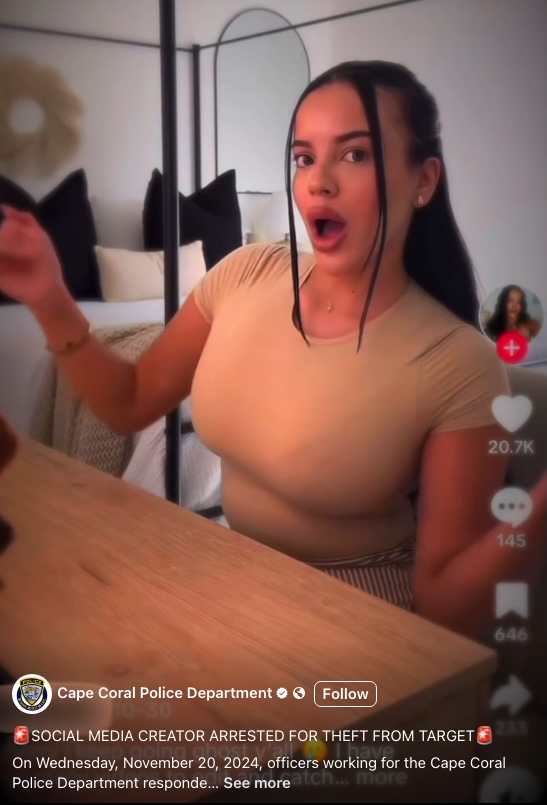 tiktok-influencer-arrested-after-allegedly-flaunting-shoplifted-target-goods-on-video:-‘she’s-been-living-recklessly’