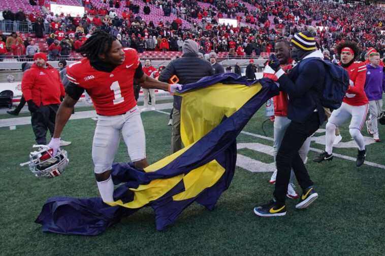 michigan-stuns-no.-2-ohio-state-13-10-before-a-massive-postgame-brawl-at-midfield