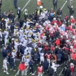 brawl-erupts-at-michigan-ohio-state-game-after-wolverines-defeat-osu-and-attempt-to-plant-their-flag-at-midfield!-insane-video!