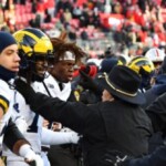 watch:-chaos-in-columbus:-ohio-state-michigan-game-ends-in-wild-brawl-after-wolverines-plant-flag-on-buckeye-logo