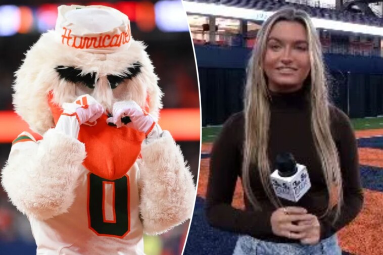 syracuse-football-reporter-accuses-miami-mascot-of-hitting-on-her-during-game