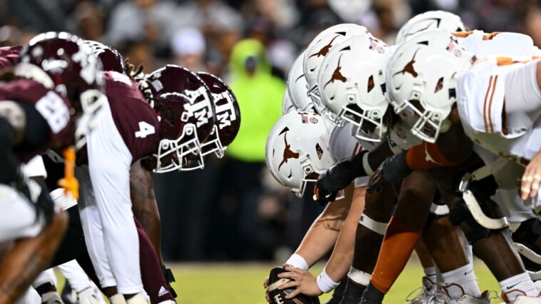 ‘another-man-&-his-dog-were-riding-a-longhorn’:-scenes-from-the-long-awaited-return-of-texas-texas-a&m