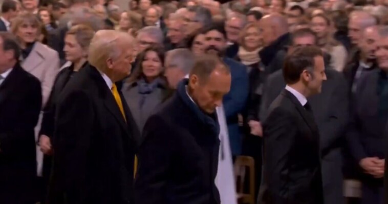 we-are-so-back:-trump-looks-like-a-boss-as-he-departs-notre-dame-with-macron-(video)