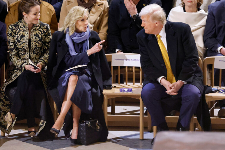 maga-goes-wild-over-jill-biden’s-very-friendly-encounter-with-trump-at-the-notre-dame-reopening-in-paris