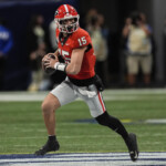 georgia-qb-carson-beck-suffered-elbow-injury-in-sec-title,-timeline-questionable-for-sugar-bowl