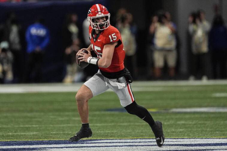 georgia-qb-carson-beck-suffered-elbow-injury-in-sec-title,-timeline-questionable-for-sugar-bowl