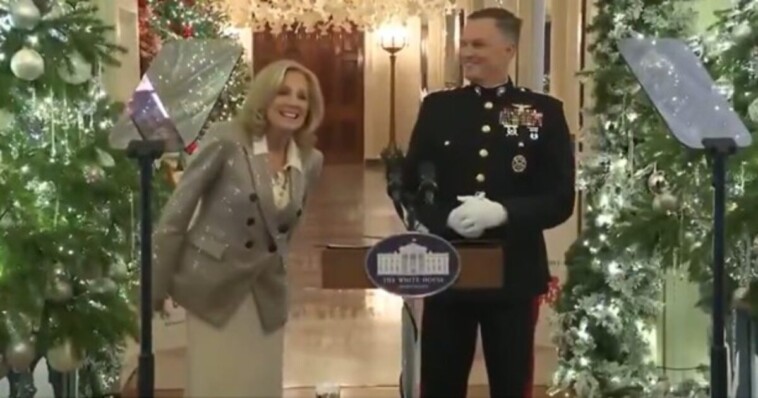 we-are-so-back:-listen-to-a-little-kid-quickly-correct-jill-biden-when-she-shouts-“happy-holidays!”-during-toys-for-tots-event-(video)