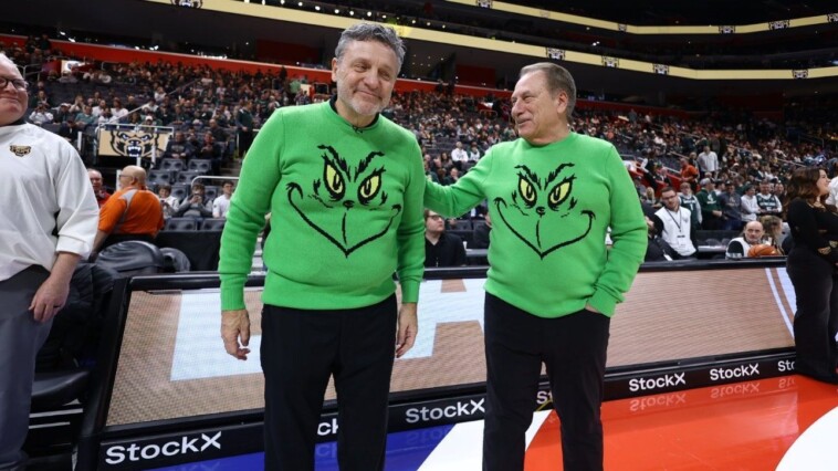 merry-michigan:-tom-izzo-and-greg-kampe-don-matching-grinch-sweaters