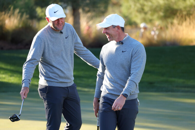 the-showdown:-rory-mcilroy-and-scottie-scheffler-dominate-liv-pair-of-brooks-koepka-and-bryson-dechambeau