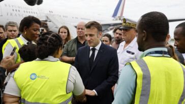 france’s-macron-visits-cyclone-wrecked-mayotte-as-residents-beg-for-water,-food-and-other-aid