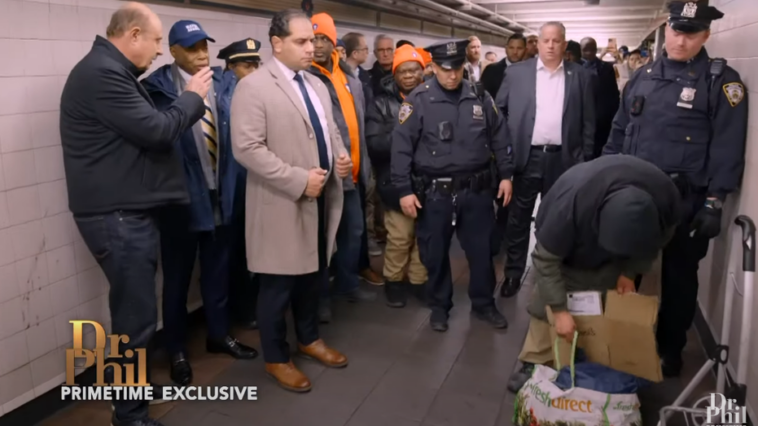 dr.-phil-witnesses-tense-homeless-altercation-while-touring-subway-with-mayor-adams