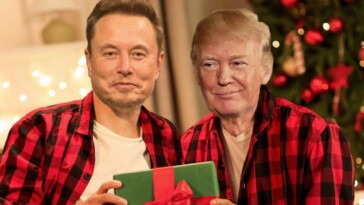 adorable:-trump-and-musk-debut-matching-christmas-pajamas