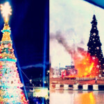 the-road-to-damascus:-huge-christmas-tree-set-ablaze-by-islamic-extremists-in-syria-–-christians-flock-to-the-street-in-protest,-erect-a-cross-in-its-stead!-(videos)