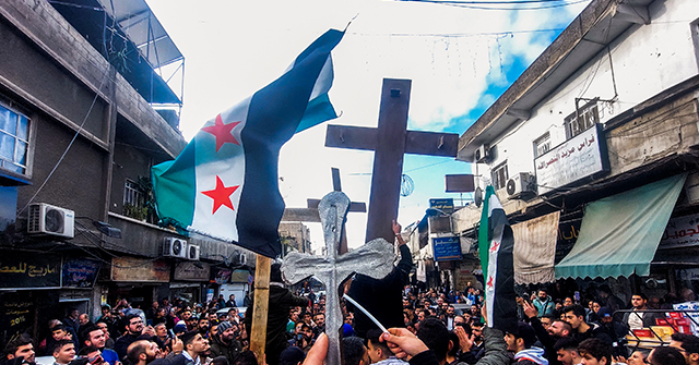 syrian-christians-demonstrate-against-islamist-rebel-government-to-protest-christmas-tree-burning