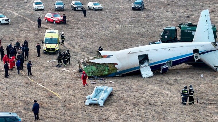 azerbaijan-airlines-plane-headed-to-russia-crashes-hundreds-of-miles-off-course,-dozens-feared-dead