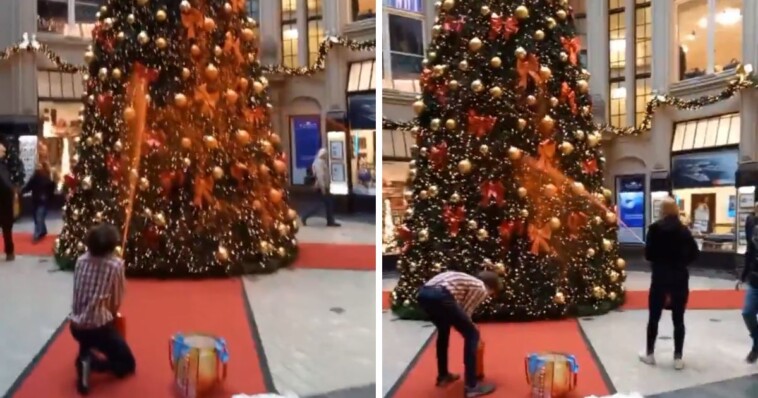 video:-the-time-global-warming-punks-ruined-christmas-tree-with-orange-paint,-across-7-different-cities