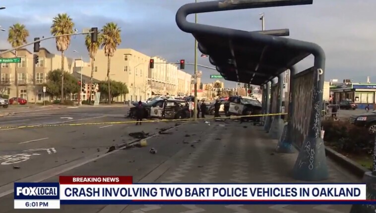 three-officers,-one-civilian-hospitalized-after-multi-vehicle-crash-in-oakland