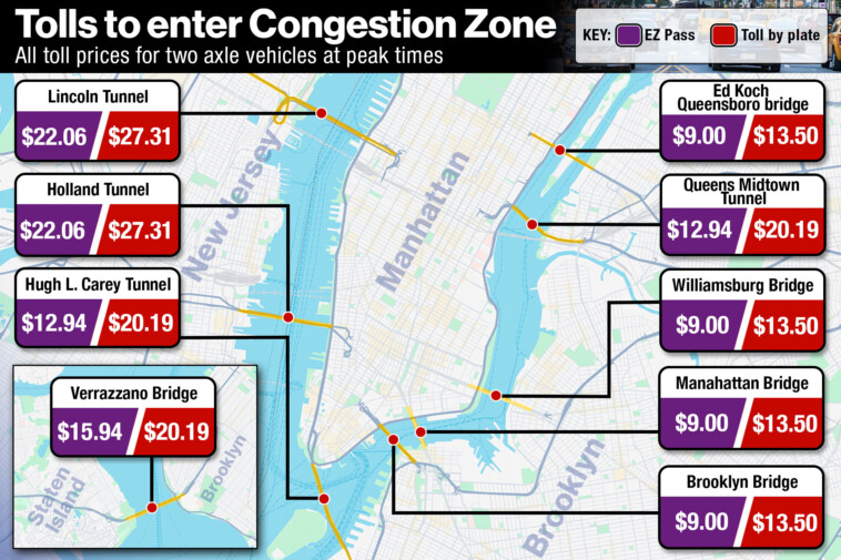 map-shows-congestion-pricing-will-cost-up-to-$27-to-drive-into-manhattan:-firefighters,-teachers-and-businesses-can’t-afford-it