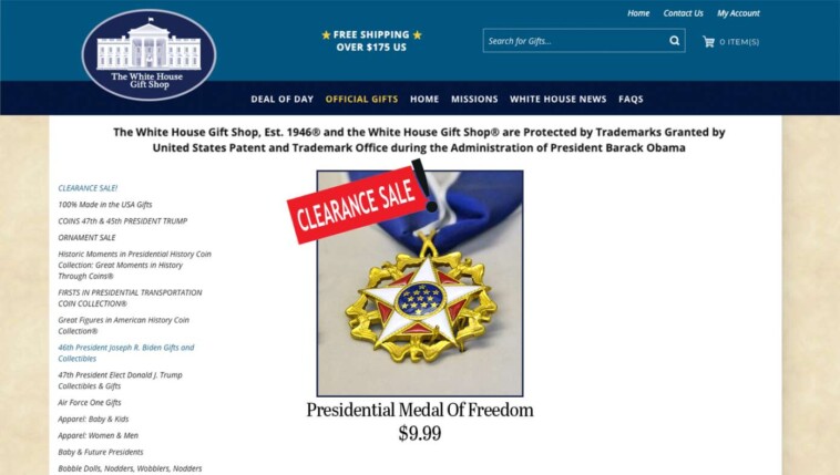 biden-online-store-clearance-sale-now-offering-presidential-medals-of-freedom-for-$9.99