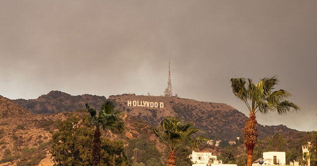 brush-fire-erupts-in-hollywood-hills-area,-west-of-iconic-hollywood-sign