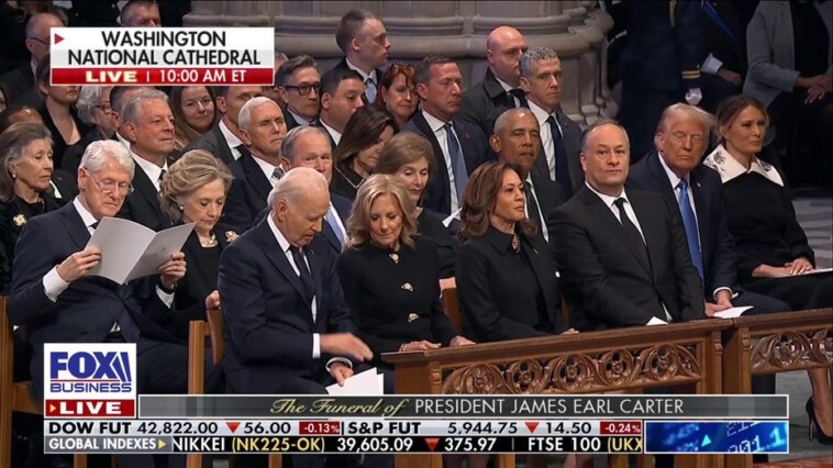 trump-chats-up-obama-while-clintons,-harris,-ignore-president-elect-at-jimmy-carter-funeral