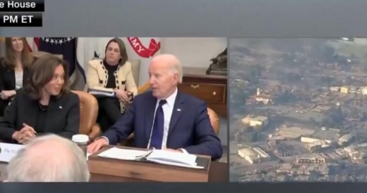 sick:-joe-biden-cracks-joke-during-white-house-briefing-on-california-fires-–-even-kamala-harris-is-shocked-(video)