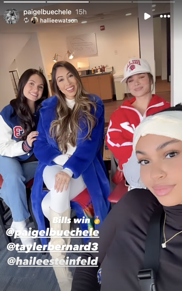 hailee-steinfeld-watches-fiance josh-allen’s-wild-card-playoff-win-with-bills-wags-in-rare-photo