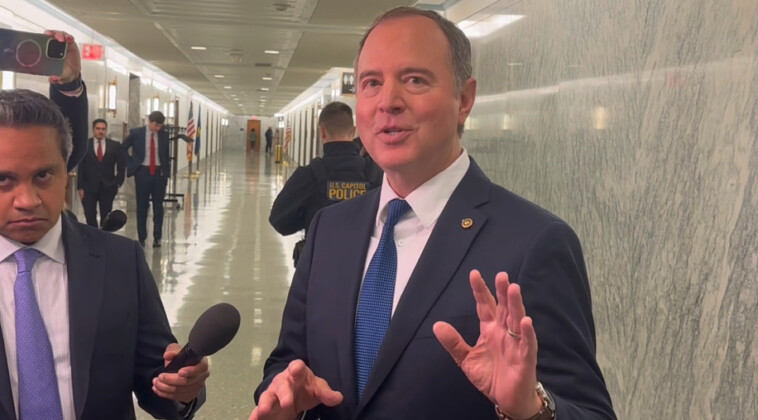 watch:-democrat-adam-schiff-ducks-questions-from-tgp-following-pam-bondi’s-senate-confirmation-hearing,-claims-that-biden-was-“upholding-the-rule-of-law”-with-political-persecution-of-donald-trump