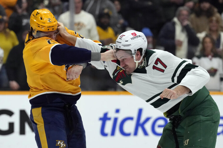 fight-night-in-nashville:-wild-and-predators-get-into-3-fights-in-first-6-minutes-of-their-matchup