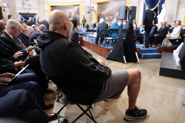 sen.-john-fetterman-arrives-in-a-hoodie-and-shorts-to-trump’s-inauguration