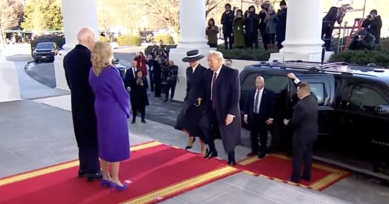 joe-biden-has-two-word-message-for-president-trump-as-he-walks-up-the-steps-to-white-house-with-melania-[video]