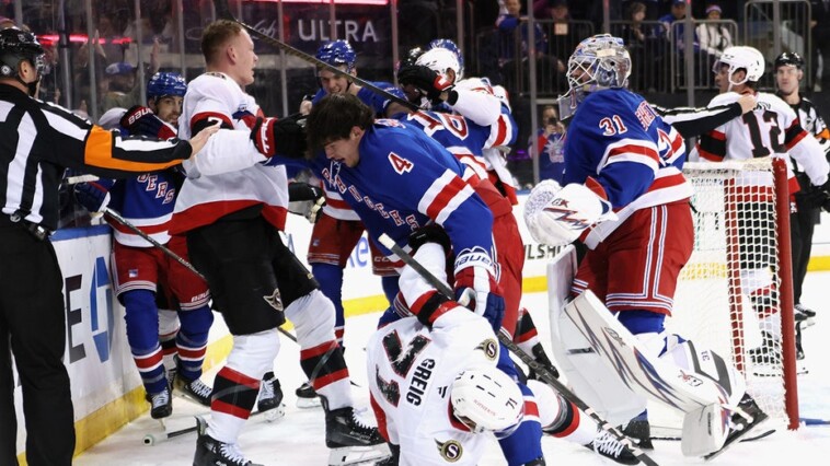 rangers-goalie-igor-shesterkin-trades-blows-with-senators’-star-as-game-descends-into-chaos