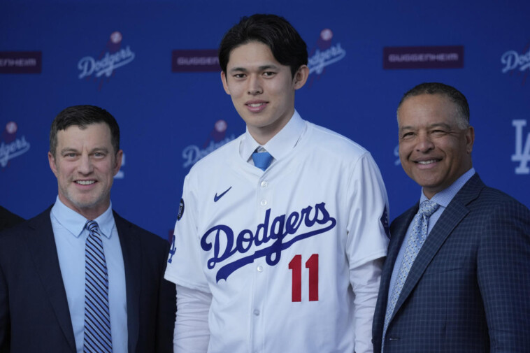 dodgers-introduce-roki-sasaki,-who-says-shohei-ohtani,-yoshinobu-yamamoto-didn’t-influence-his-decision-to-join-team