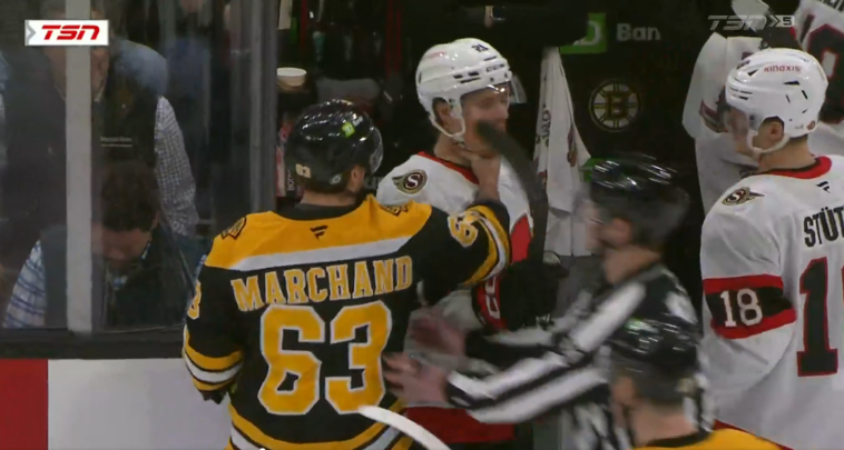 bruins’-brad-marchand-chokes-ottawa’s-nick-cousins-in-wild-nhl-scene