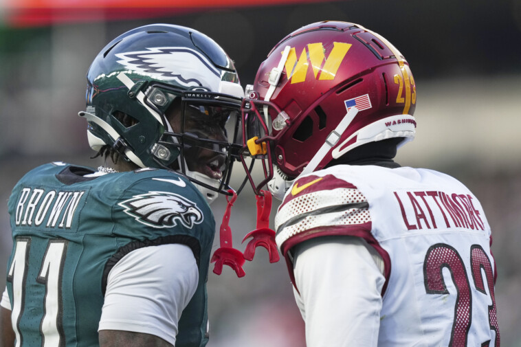 eagles-commanders-gets-chippy-as-marshon-lattimore-loses-helmet-in-scuffle-with-aj-brown