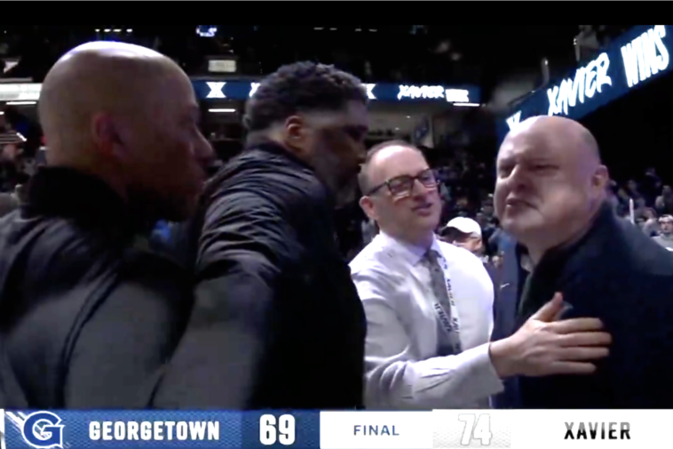 georgetown’s-ed-cooley-confronts-xavier-fan-in-ugly-scene-at-end-of-big-east-battle