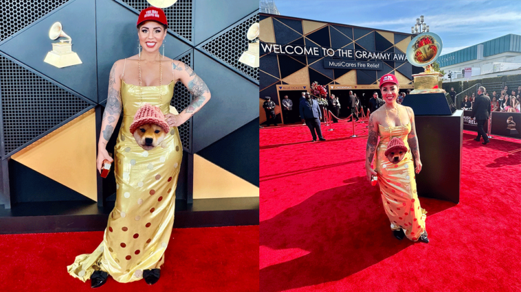 singer,-songwriter-joy-villa-wears-doge-coin-dress-to-grammys,-supports-trump’s-deportation-crackdown