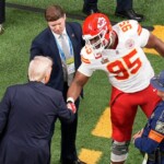 trump-greets-chiefs-star-on-field-at-super-bowl-lix-after-picking-them-to-win-lombardi-trophy