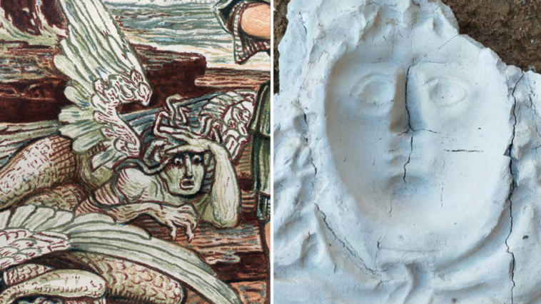 archaeologists-unearth-2,000-year-old-mask-mold-believed-to-depict-medusa