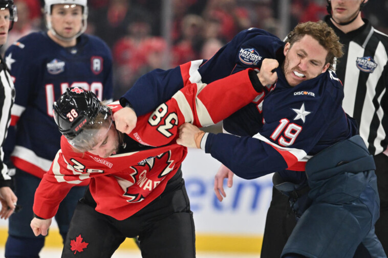 usa-canada-hockey-rivalry-boils-over-with-3-fights-in-first-9-seconds