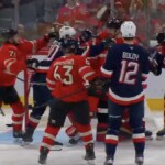 patriotic-payback:-american-hockey-team-crushes-canada-in-brawl-filled-game-after-fans-disrespect-us.-anthem-with-trudeau-in-attendance