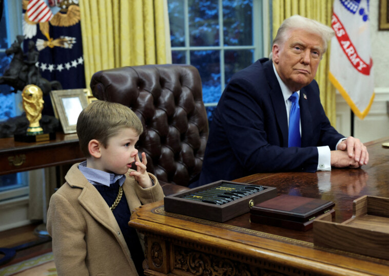 trump-swaps-out-resolute-desk-in-the-oval-office-days-after-elon-musk’s-son-x-appeared-to-wipe-booger-on-it