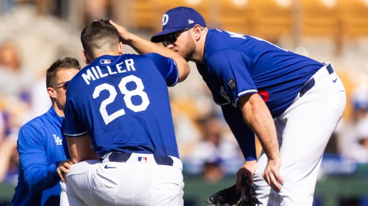 dodgers’-miller-hit-by-line-drive,-enters-protocol