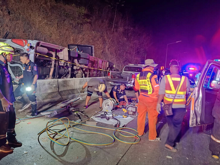 18-passengers-dead,-23-injured-after-thailand-tour-bus-overturns-in-gruesome-accident