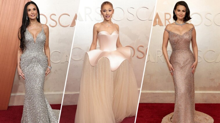 oscars-2025-fashion:-demi-moore,-ariana-grande-and-selena-gomez-dazzle-on-the-red-carpet