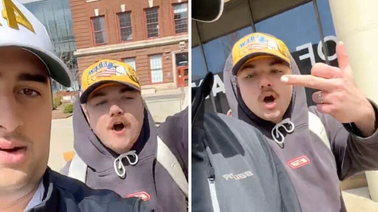 unhinged-lunatic-harasses-trump-supporter-wearing-‘47’-hat-walking-down-boston-street