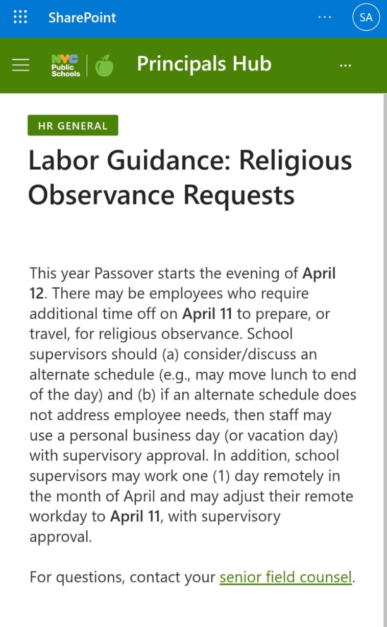 jewish-employees-in-nyc-schools-denied-religious-observance-day-to-prep-for-passover