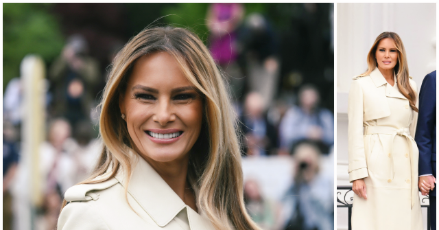 fashion-notes:-melania-trump-attends-easter-egg-roll-in-leather-trench-coat
