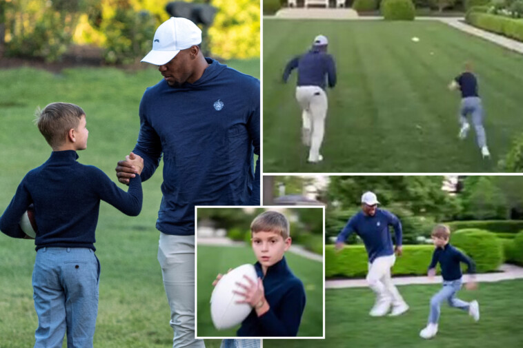 ivanka-trump-shares-moment-her-son-challenges-saquon-barkley-to-a-race-in-the-rose-garden