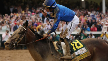 kentucky-derby-winning-jockey-fined-$62k-for-whipping-horse-sovereignty-too-many-times